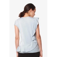 Cap Sleeves Cosette Frill Nursing Top Porcelain Blue