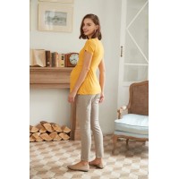 Denisha Bamboo Cotton Short Sleeve Nursing Top Marigold