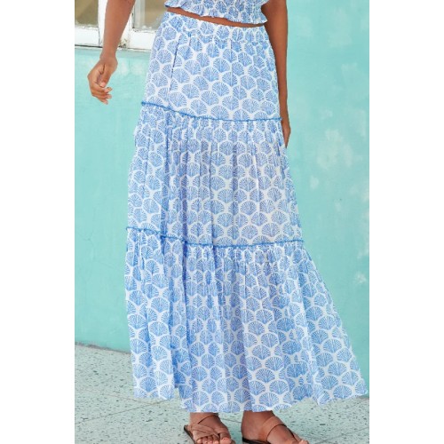 Bea Organic Cotton Skirt | Shell Marina Blue