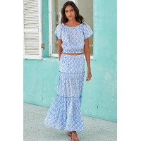 Bea Organic Cotton Skirt | Shell Marina Blue