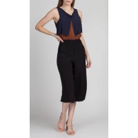 Vintage Color Block Jumpsuit - XS to Small