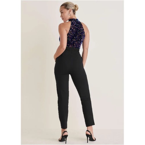 High Neck Sequin Jumpsuit - Fantasy Sequins