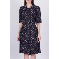 Vintage Navy Blue Floral Grunge Romper - Medium to Large