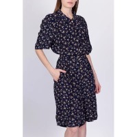 Vintage Navy Blue Floral Grunge Romper - Medium to Large