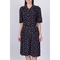 Vintage Navy Blue Floral Grunge Romper - Medium to Large
