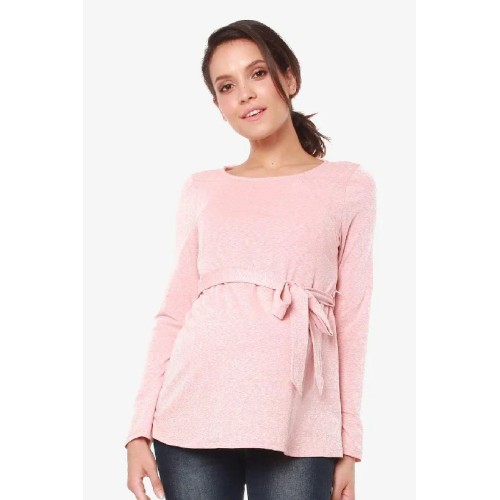 Long Sleeves Brinley Pink Nursing Top