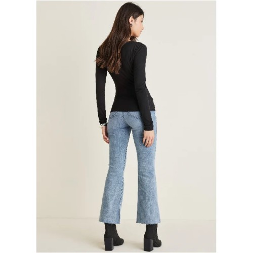 Long Sleeve Cut-Out Top - Black