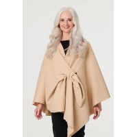 Wrap Front Asymmetric Cape Coat