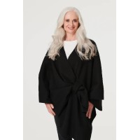 Wrap Front Asymmetric Cape Coat