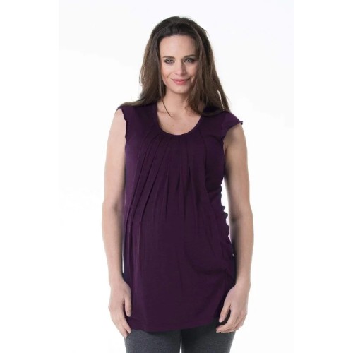 Briar Drape Nursing Top Eggplant