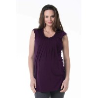 Briar Drape Nursing Top Eggplant