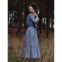 KATERINA SKIRT DUSTY BLUE COTTON LACE