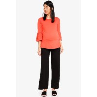 Long Bell Sleeves Aada Nursing Top Coral