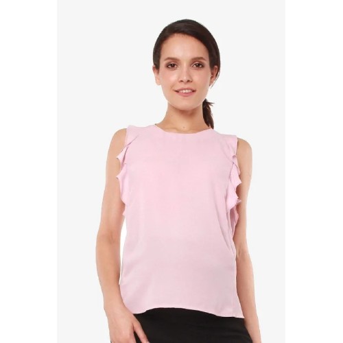 Woven Flutter Sleeve Clarity Nursing Top Dusty Pink
