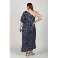 Katie Linen Bias Cut Linen Skirt in Boathouse