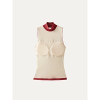 Thermal Mock Neck Open-Back Bra Top