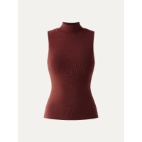 Thermal Mock Neck Open-Back Bra Top