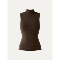Thermal Mock Neck Open-Back Bra Top