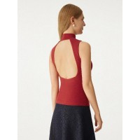 Thermal Mock Neck Open-Back Bra Top