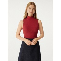 Thermal Mock Neck Open-Back Bra Top