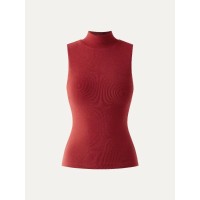 Thermal Mock Neck Open-Back Bra Top