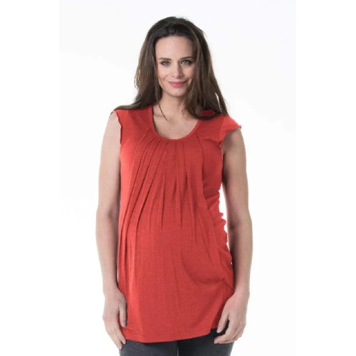 Briar Drape Nursing Top Dark Coral