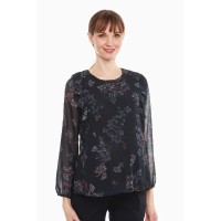 Dagan Long Sleeve Nursing Top Navy Print