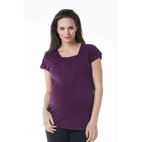 Beryl V-Neck Top Eggplant