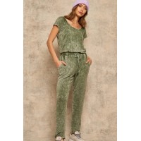 True to You Vintage-Washed Drawstring Jumpsuit