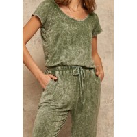 True to You Vintage-Washed Drawstring Jumpsuit