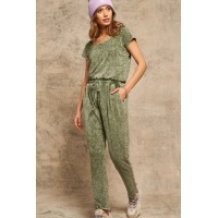 True to You Vintage-Washed Drawstring Jumpsuit