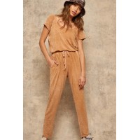 True to You Vintage-Washed Drawstring Jumpsuit