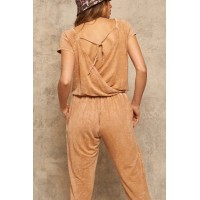 True to You Vintage-Washed Drawstring Jumpsuit