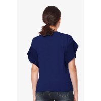 Flutter Sleeves Caela Nursing Top Navy